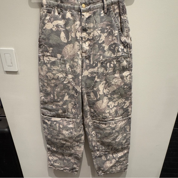 Zara Pants - Zara Camo Printed Denim Cargo Pants Womens Baggy Size 29